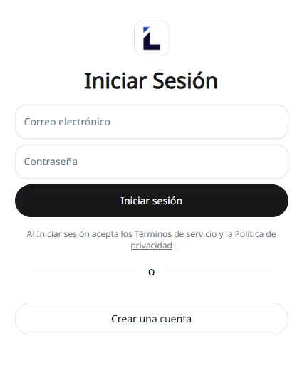 Formulario para iniciar sesión en Loproda